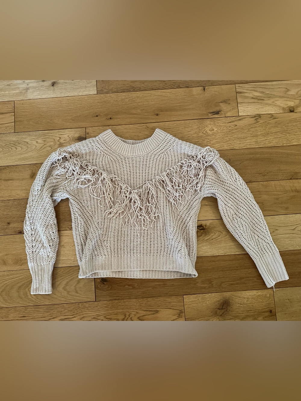 Fringe Knit Pullover Sweater